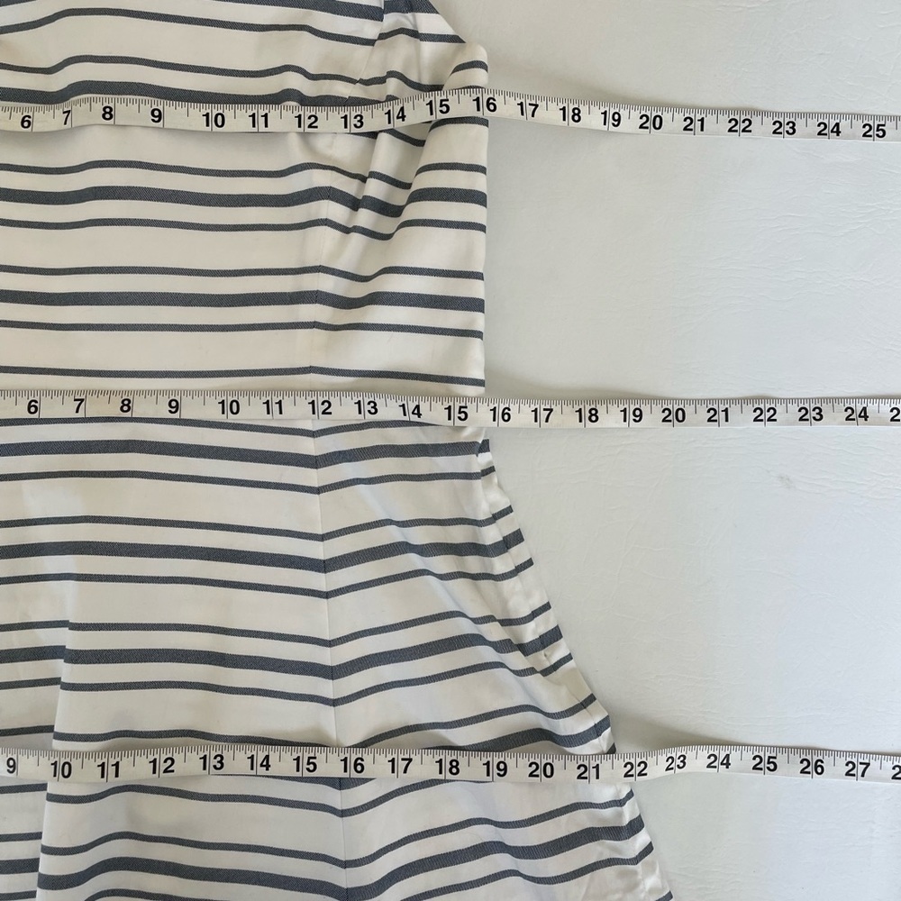 Banana Republic Factory Store White/Gray Striped Sundress Spaghetti Straps 12 - Picture 6 of 10